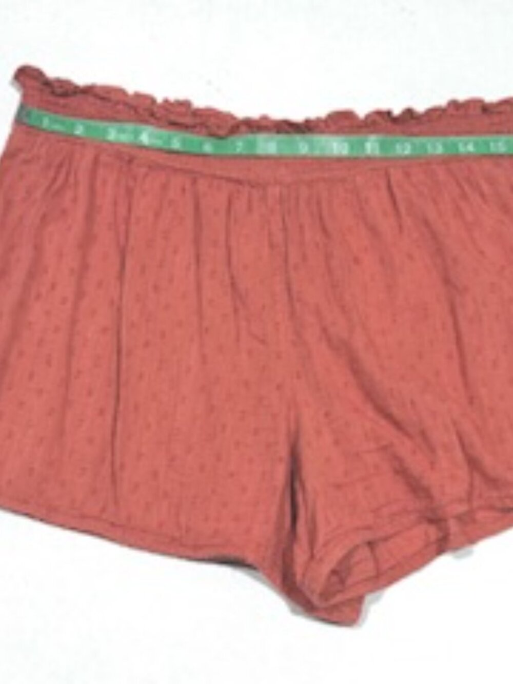 Old Navy Womens Shorts Elastic Waist Smocked Pillet Ruffles Rust Orange Size L - Picture 4 of 9